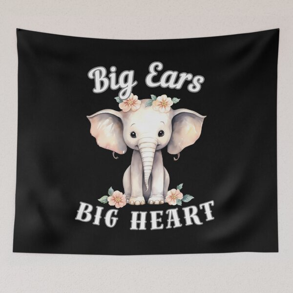 Item preview, Big Ears, Big Heart designed and sold by ElephantVibes.