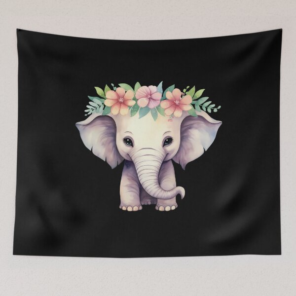 Item preview, Flower Elephant designed and sold by ElephantVibes.