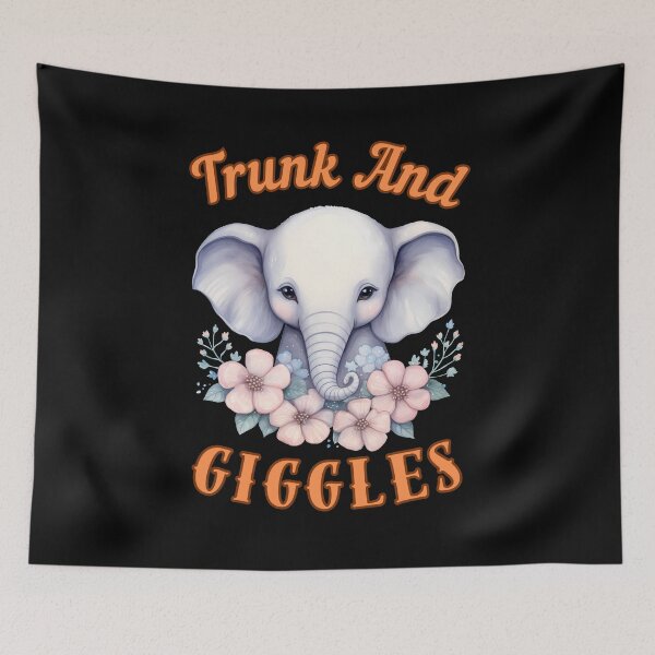 Item preview, Trunk And Giggles. elephant portrait designed and sold by ElephantVibes.