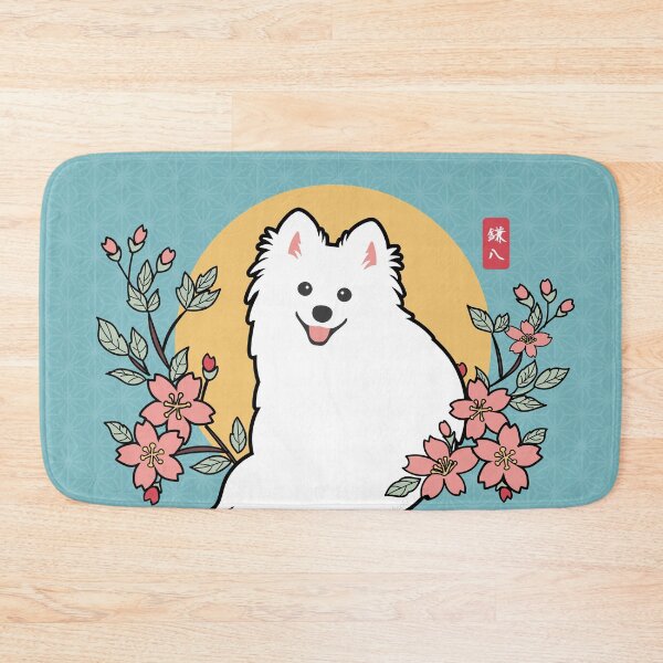 Item preview, Cute Japanese Spitz Dog Shinji with Sakura Hanafuda - Kamahachi Design designed and sold by kamahachi.