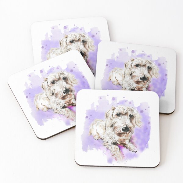 Item preview, White wire-haired dachshund in watercolor designed and sold by CorneliaPilz.