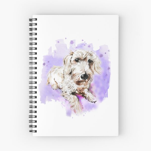 Item preview, White wire-haired dachshund in watercolor designed and sold by CorneliaPilz.