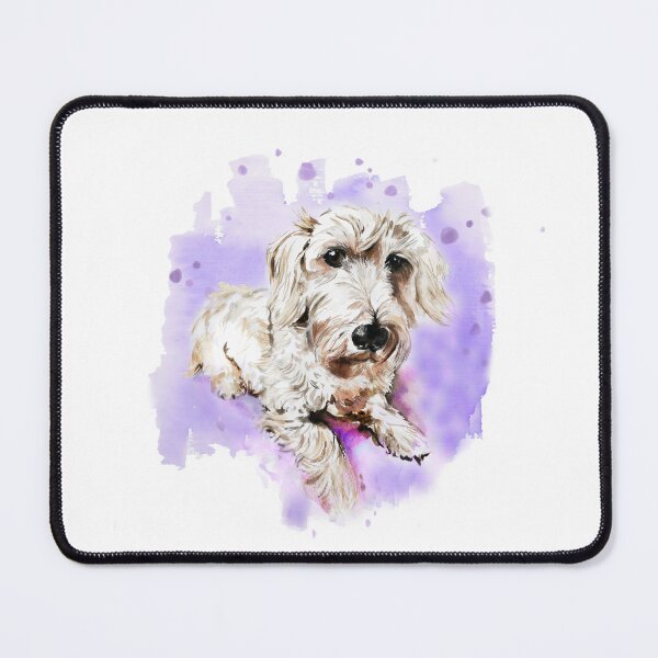 Item preview, White wire-haired dachshund in watercolor designed and sold by CorneliaPilz.