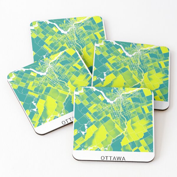 Item preview, Ottawa Canada Named City Map - Green-Yellow Duotone designed and sold by StylishStacks.