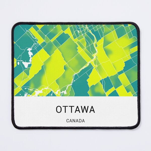 Item preview, Ottawa Canada Named City Map - Green-Yellow Duotone designed and sold by StylishStacks.
