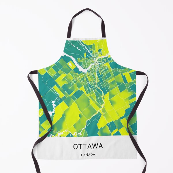 Item preview, Ottawa Canada Named City Map - Green-Yellow Duotone designed and sold by StylishStacks.