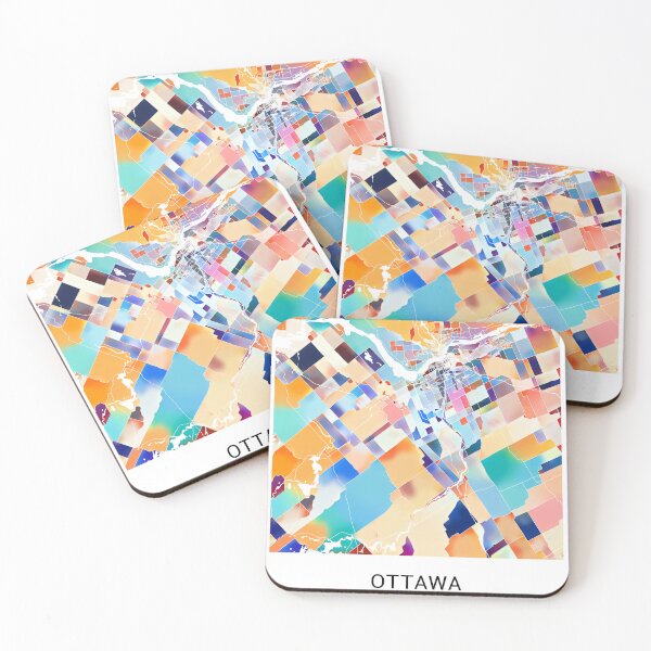 Item preview, Ottawa Canada Named City Map - Tropical Rainbow Scheme designed and sold by StylishStacks.
