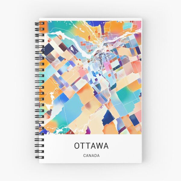 Item preview, Ottawa Canada Named City Map - Tropical Rainbow Scheme designed and sold by StylishStacks.