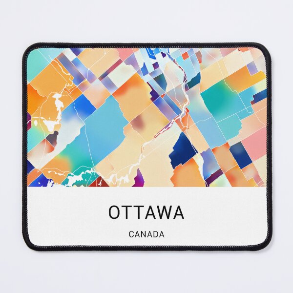 Item preview, Ottawa Canada Named City Map - Tropical Rainbow Scheme designed and sold by StylishStacks.