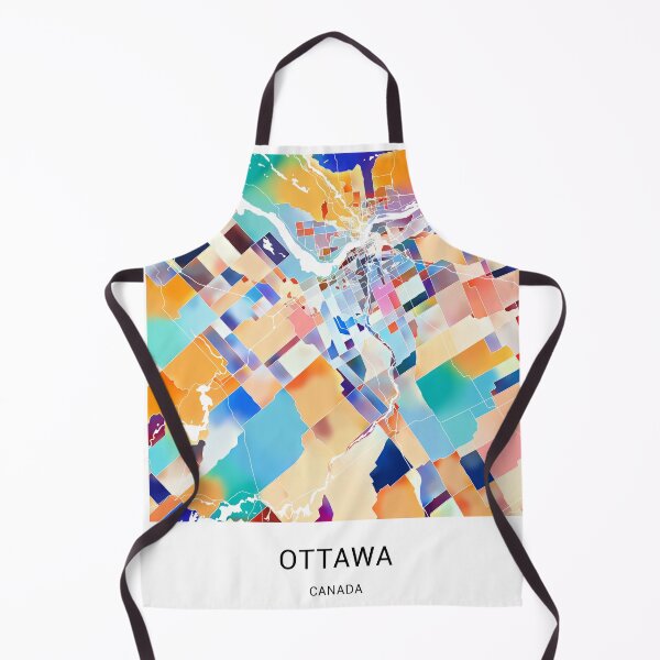 Item preview, Ottawa Canada Named City Map - Tropical Rainbow Scheme designed and sold by StylishStacks.