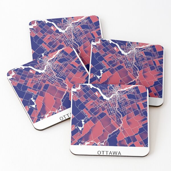 Item preview, Ottawa Canada Named City Map - Red-Blue Duotone designed and sold by StylishStacks.