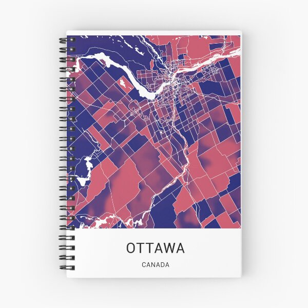 Item preview, Ottawa Canada Named City Map - Red-Blue Duotone designed and sold by StylishStacks.