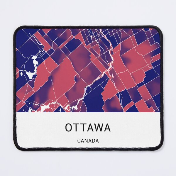 Item preview, Ottawa Canada Named City Map - Red-Blue Duotone designed and sold by StylishStacks.