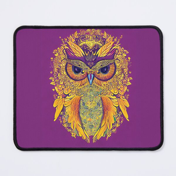 Item preview, yellow purple owl designed and sold by Shjamezlaush Milicevic.