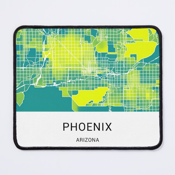 Item preview, Phoenix Arizona Named City Map - Green-Yellow Duotone designed and sold by StylishStacks.
