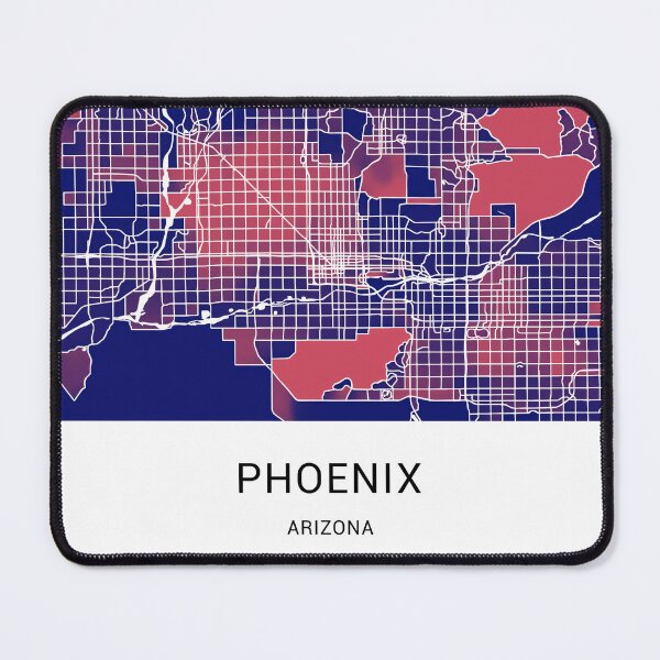 Item preview, Phoenix Arizona Named City Map - Red-Blue Duotone designed and sold by StylishStacks.