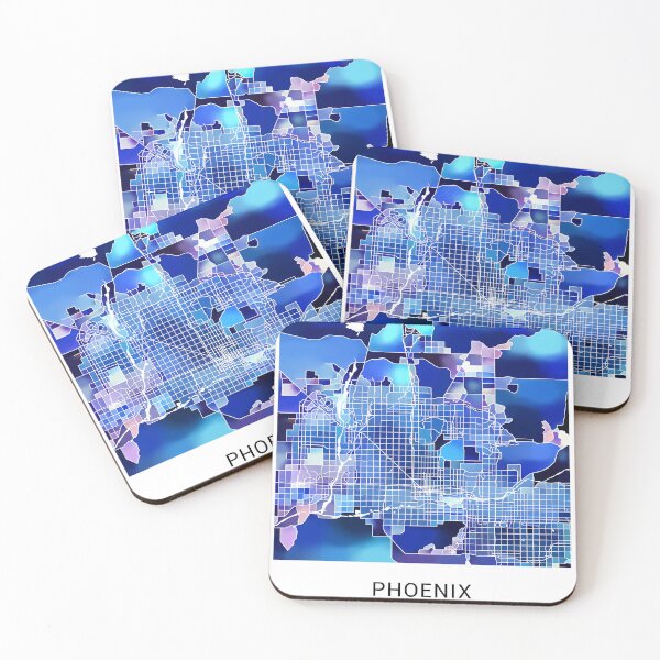 Item preview, Phoenix Arizona Named City Map - Marine Blue designed and sold by StylishStacks.