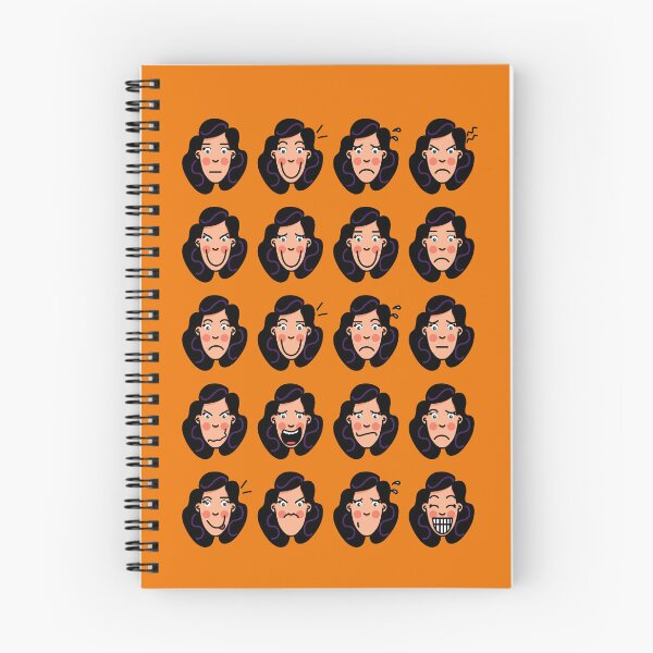Item preview, Facial expressions of a woman with dark long hair designed and sold by HarridanCreates.