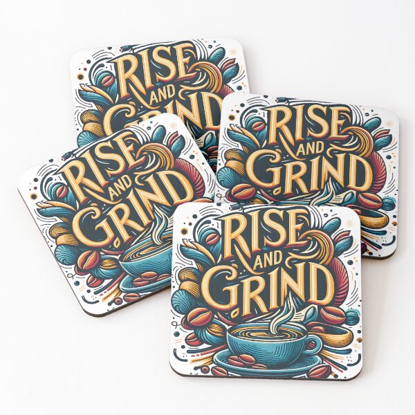 Item preview, Rise and Grind, typography designed and sold by maxmaj.