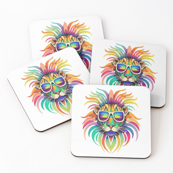 Item preview, Colorful Psychedelic LIon for kitten lovers  designed and sold by funnyshop222.