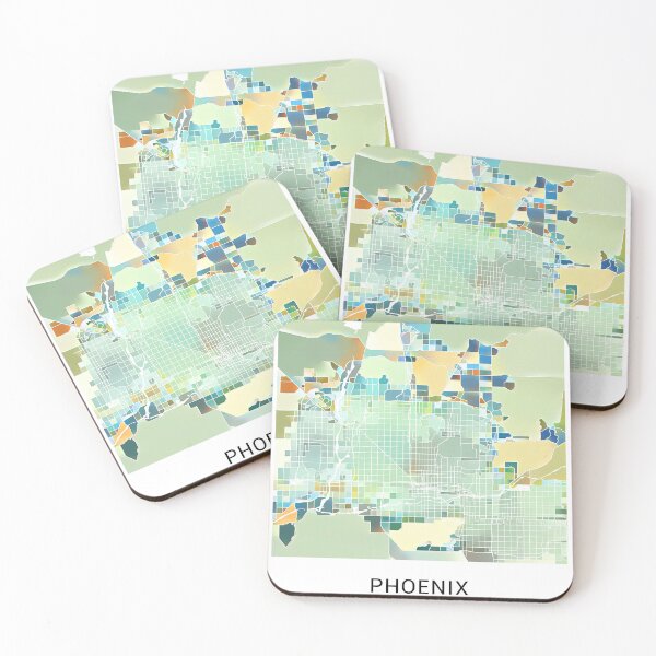 Item preview, Phoenix Arizona Named City Map - Pastel Color Scheme designed and sold by StylishStacks.