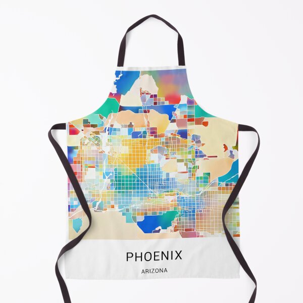Item preview, Phoenix Arizona Named City Map - Tropical Rainbow Scheme designed and sold by StylishStacks.