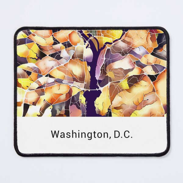 Item preview, Washington DC Named City Map - Golden Yellow designed and sold by StylishStacks.