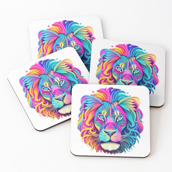 Item preview, Colorful Psychedelic LIon for kitten lovers  designed and sold by funnyshop222.