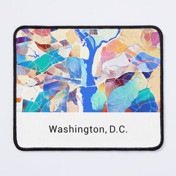 Item preview, Washington DC Named City Map - Tropical Rainbow Scheme designed and sold by StylishStacks.