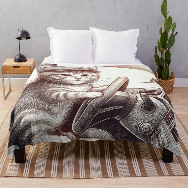 Item preview, Cute cat driving, Surreal Sketch designed and sold by ArtwaveEmporium.
