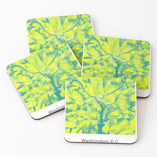 Item preview, Washington DC Named City Map - Green-Yellow Duotone designed and sold by StylishStacks.