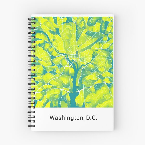Item preview, Washington DC Named City Map - Green-Yellow Duotone designed and sold by StylishStacks.