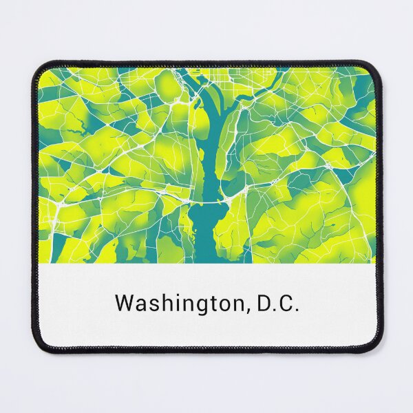 Item preview, Washington DC Named City Map - Green-Yellow Duotone designed and sold by StylishStacks.