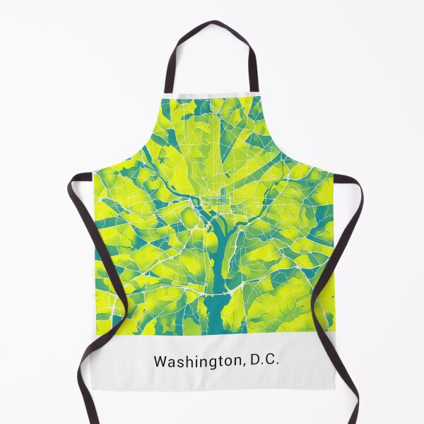 Item preview, Washington DC Named City Map - Green-Yellow Duotone designed and sold by StylishStacks.
