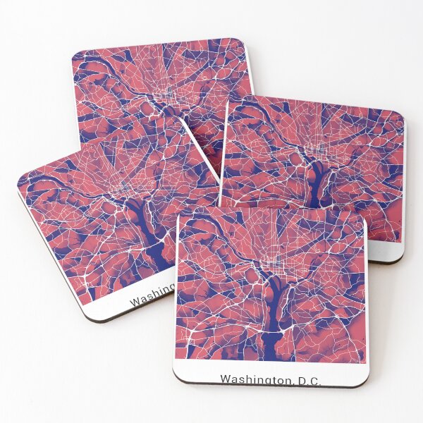 Item preview, Washington DC Named City Map - Red-Blue Duotone designed and sold by StylishStacks.