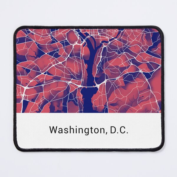 Item preview, Washington DC Named City Map - Red-Blue Duotone designed and sold by StylishStacks.