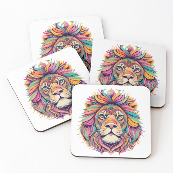 Item preview, Colorful Psychedelic LIon for kitten lovers  designed and sold by funnyshop222.