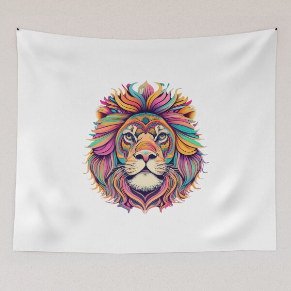 Item preview, Colorful Psychedelic LIon for kitten lovers  designed and sold by funnyshop222.