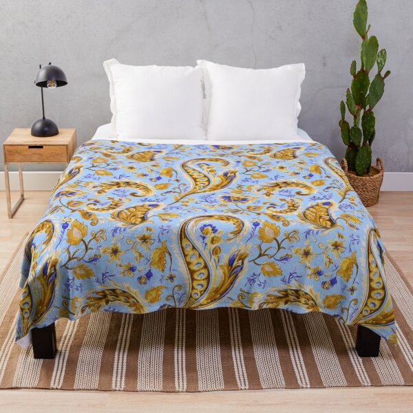 Item preview, Paisley classic watercolor ocre designed and sold by Alessandro Remo Mazzoni Remotextiles.