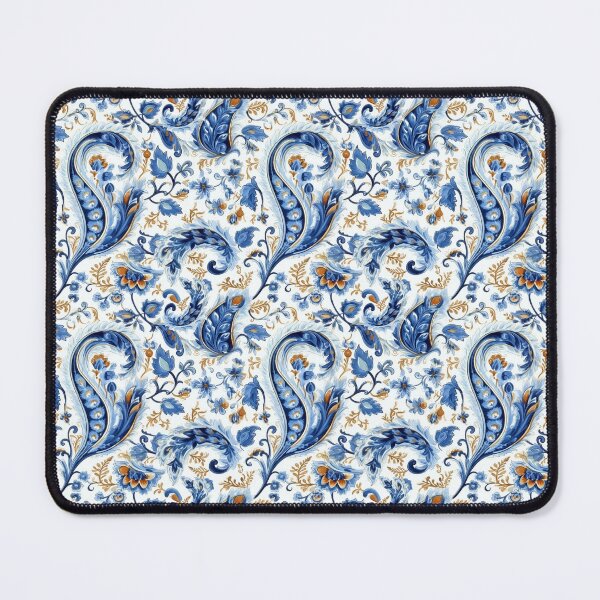 Item preview, Paisley classic watercolor blue designed and sold by Alessandro Remo Mazzoni Remotextiles.