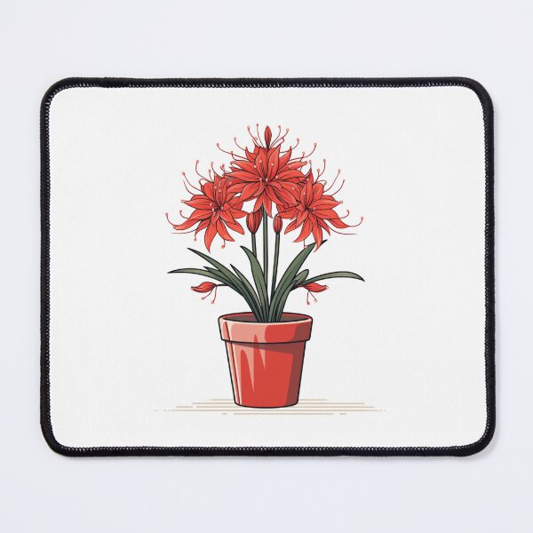 Item preview, Red Spider Lily lycoris radiata in the pot in vector style designed and sold by MilkyBerryShop.