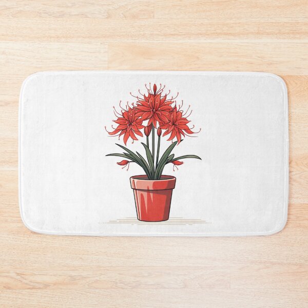 Item preview, Red Spider Lily lycoris radiata in the pot in vector style  designed and sold by MilkyBerryShop.