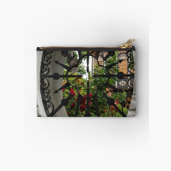 Item preview, Rose Garden Through an Elegantly Barred Fence Window  designed and sold by Georgia Mizuleva.