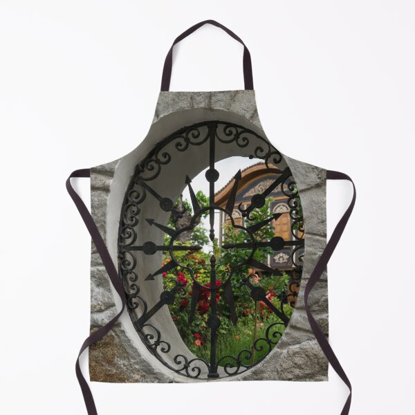 Item preview, Rose Garden Through an Elegantly Barred Fence Window  designed and sold by Georgia Mizuleva.