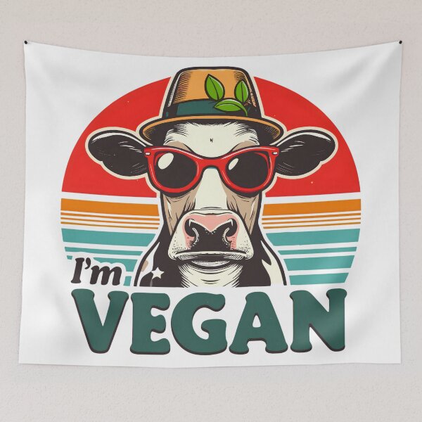 Item preview, I'm Vegan Funny Cow Veganism Vintage designed and sold by KitonicTees.