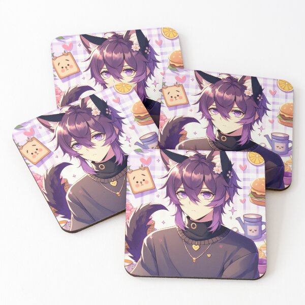 Item preview, Purple Haired Dog/Puppy Cute Anime Boy Hybrid designed and sold by Victoria0713.