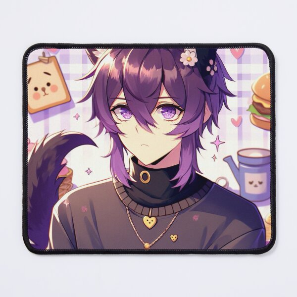 Item preview, Purple Haired Dog/Puppy Cute Anime Boy Hybrid designed and sold by Victoria0713.