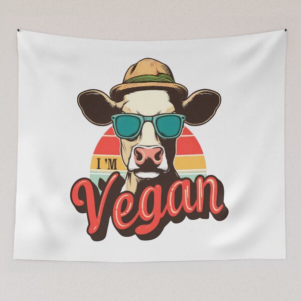 Item preview, I'm Vegan Funny Cow Vintage Vegan designed and sold by KitonicTees.