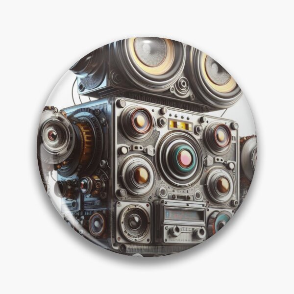 Item preview, robot made of analog stereo equipment, digital art designed and sold by storeofmylOVE.