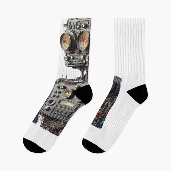 Item preview, a robot made of analog stereo equipment, digital art designed and sold by storeofmylOVE.